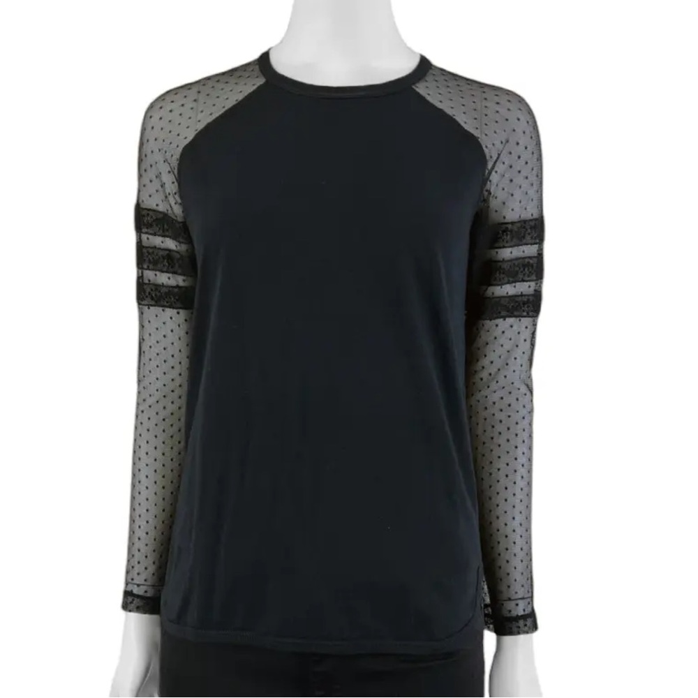 SHOP SMALL SALE! Red Valentino Black Sheer Sleeve Top